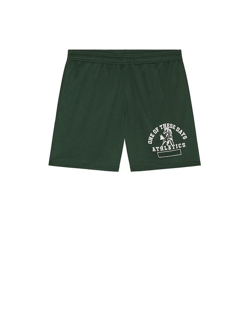 One Of These Days Green Mustang Athletics Mesh Shorts for men