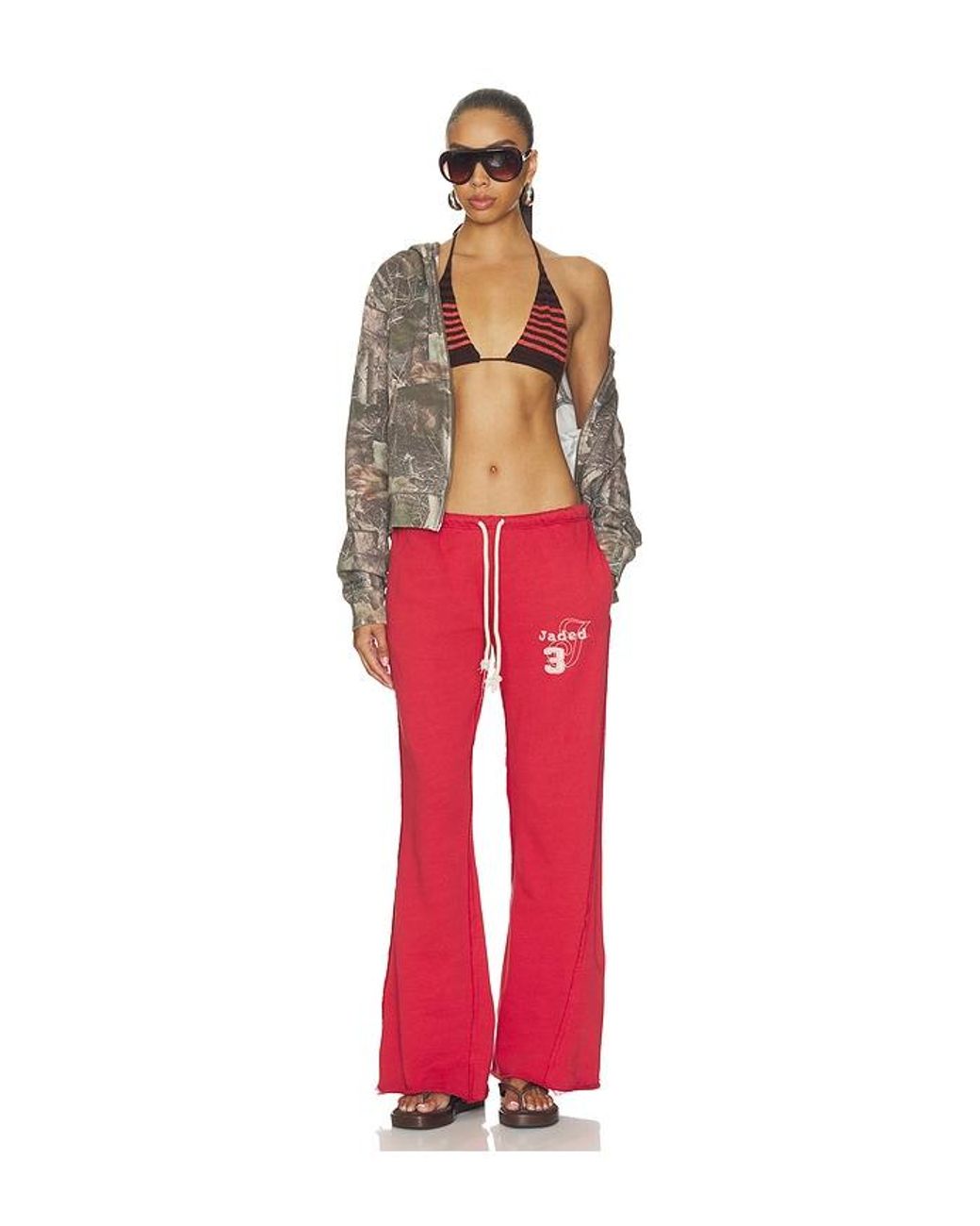 Jaded London Red Cleo Jogger