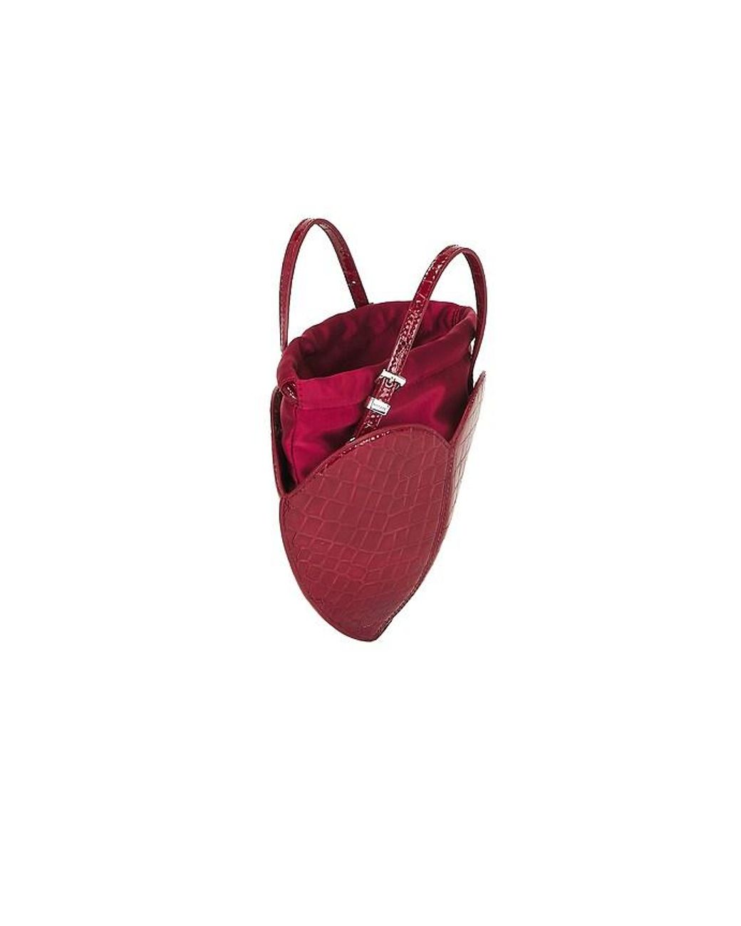 ROTATE BIRGER CHRISTENSEN Red Patent Croco Heart Bag