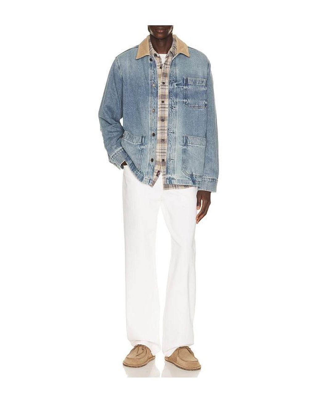 Faherty Brand Blue High Ridge Twill Studio Jacket for men