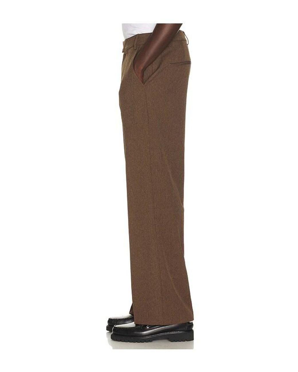 KROST Brown Elliot Tencel Trousers for men