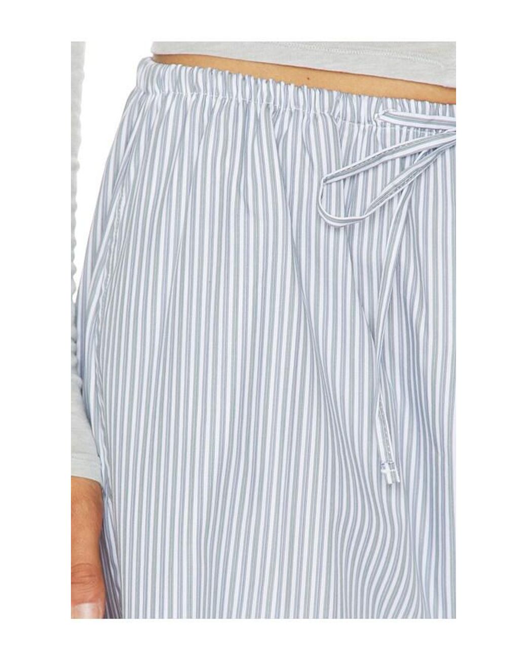 Leset Blue Yoshi Stripe Crop Drawstring Pant