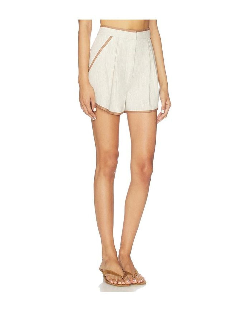 Matthew Bruch White Bound Pleated Short