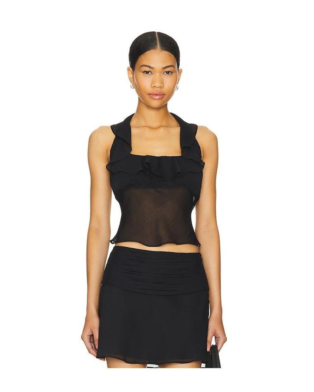 Nia Black Verbena Top