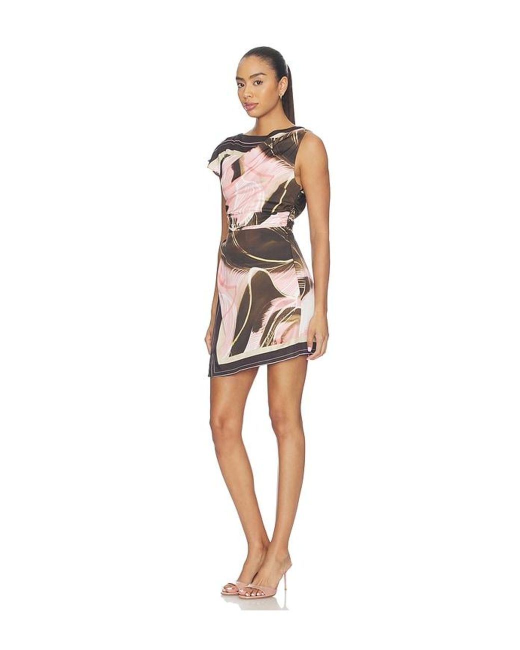 AMUR Multicolor Jovie Asymmetrical Mini Dress