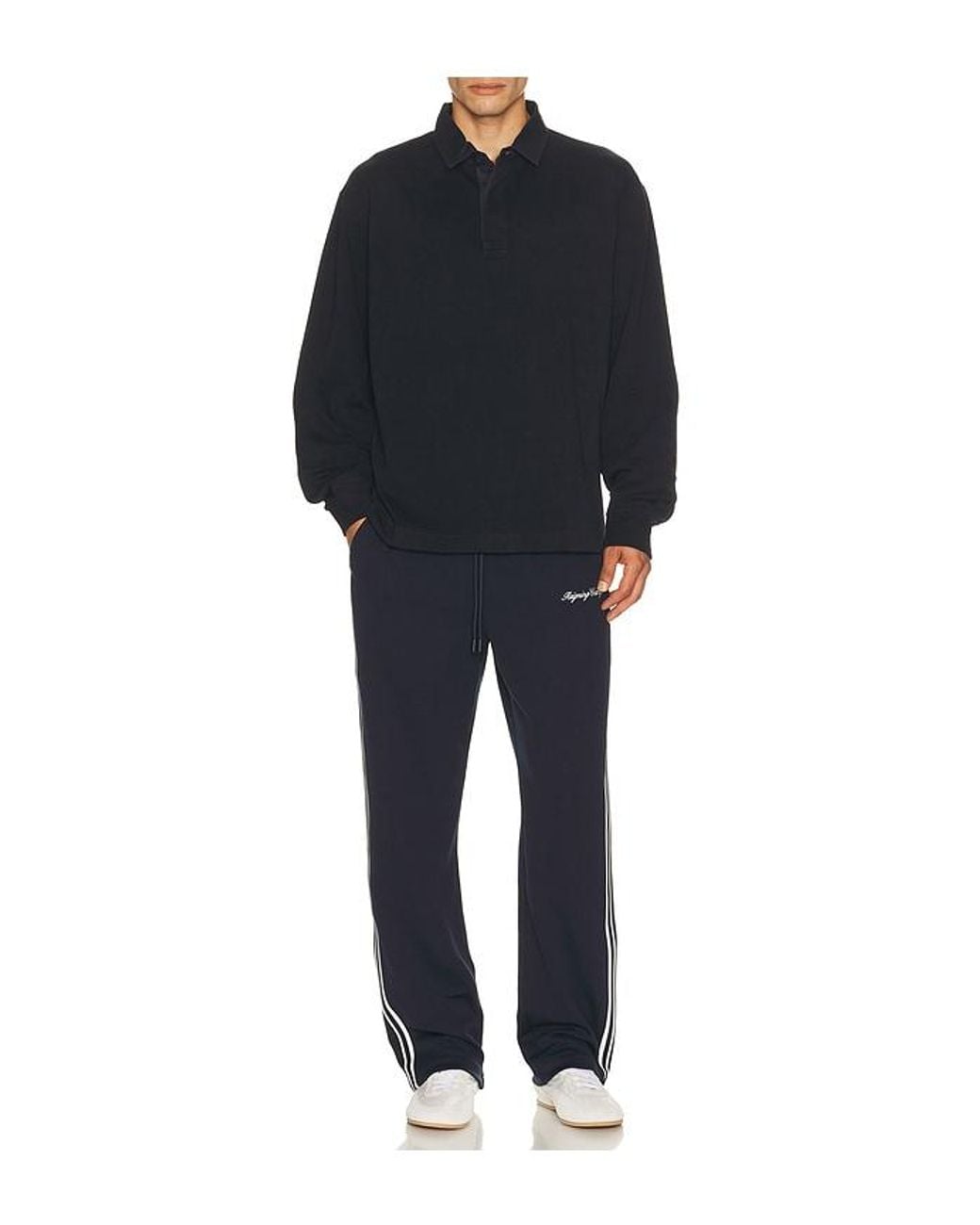 Reigning Champ Blue Heavyweight Jersey Standard Rugby Shirt for men