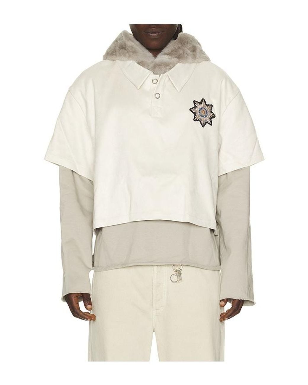 BIRTH OF ROYAL CHILD Natural Faux Fur Hat Layered Hoodie for men