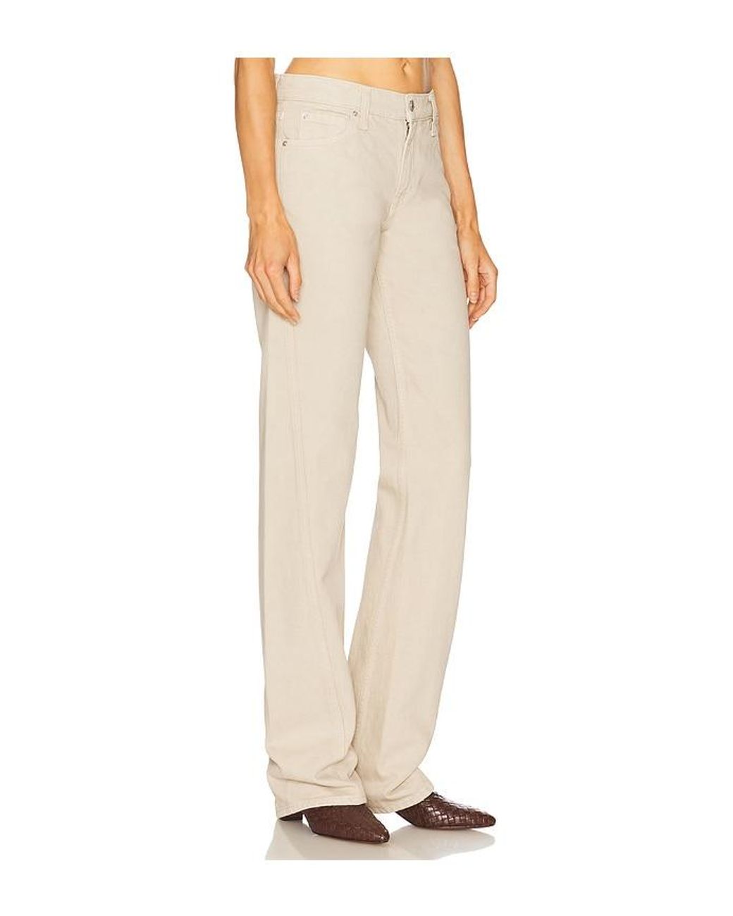 GRLFRND White Graham Low Rise Straight Twisted Seam