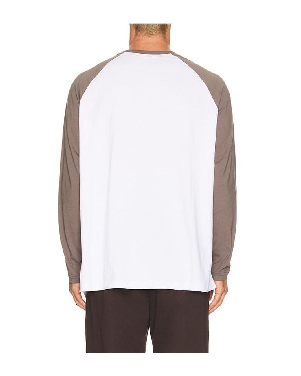 Rhythm White Foster Long Sleeve Tee Shirt for men