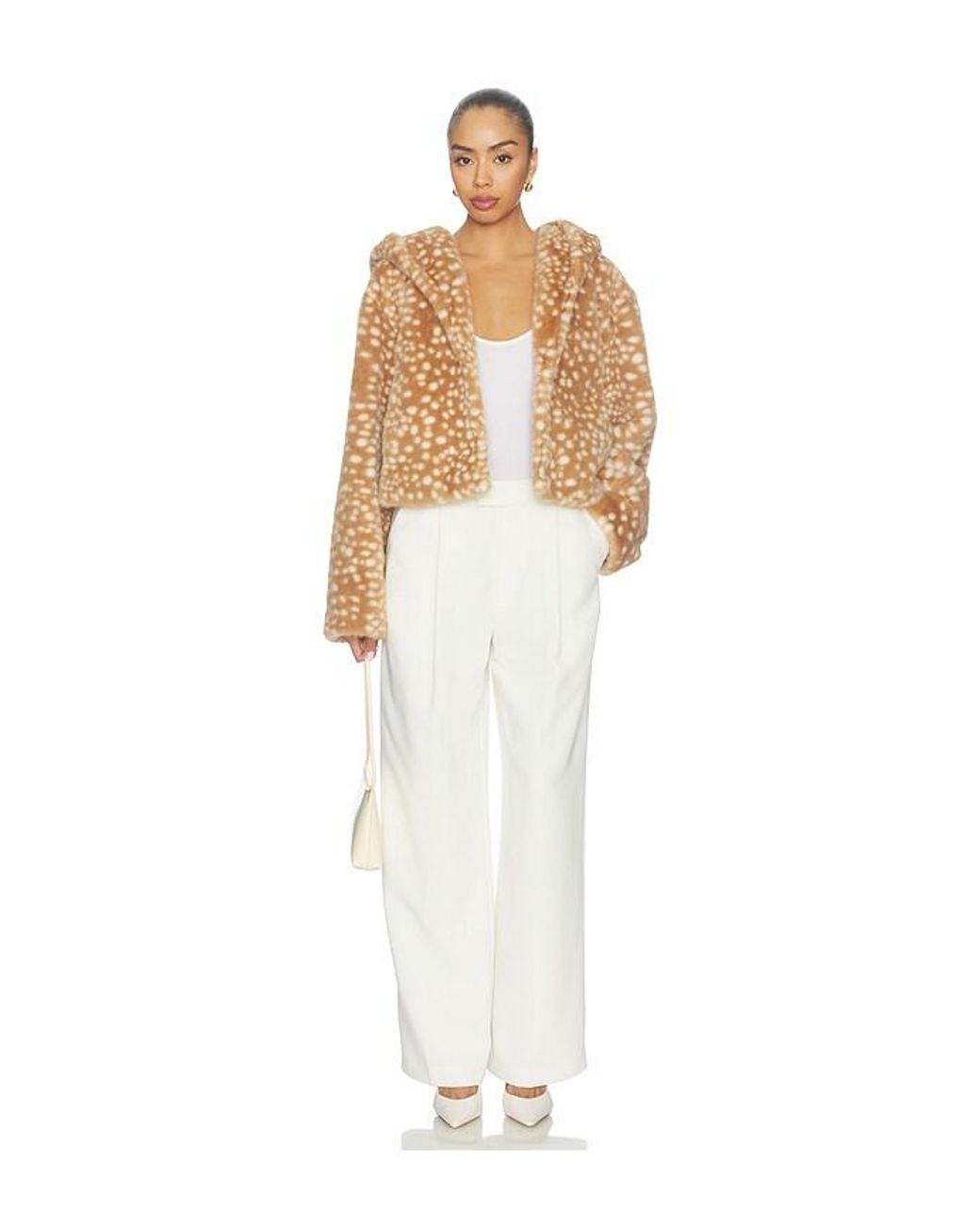 Lovers + Friends White Bambelle Faux Fur Jacket