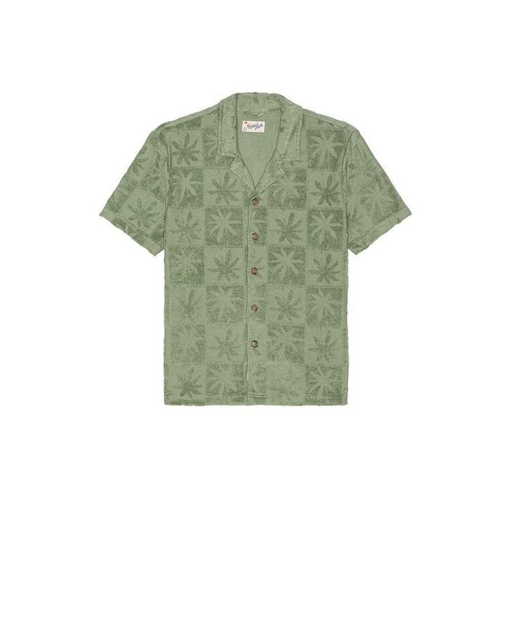 Marine Layer Green Rico Terry Resort Shirt for men
