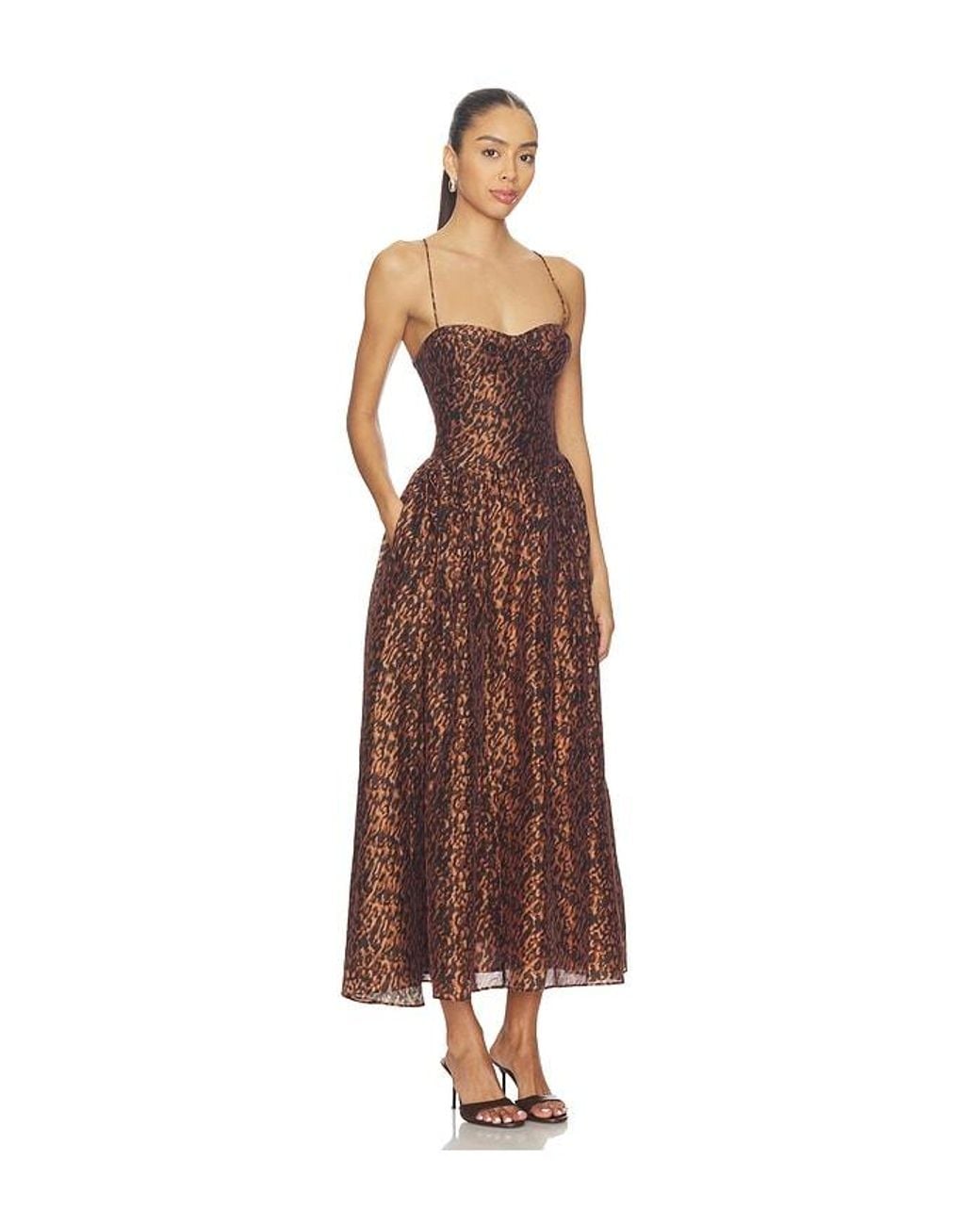 Bardot Brown Estie Printed Maxi Dress