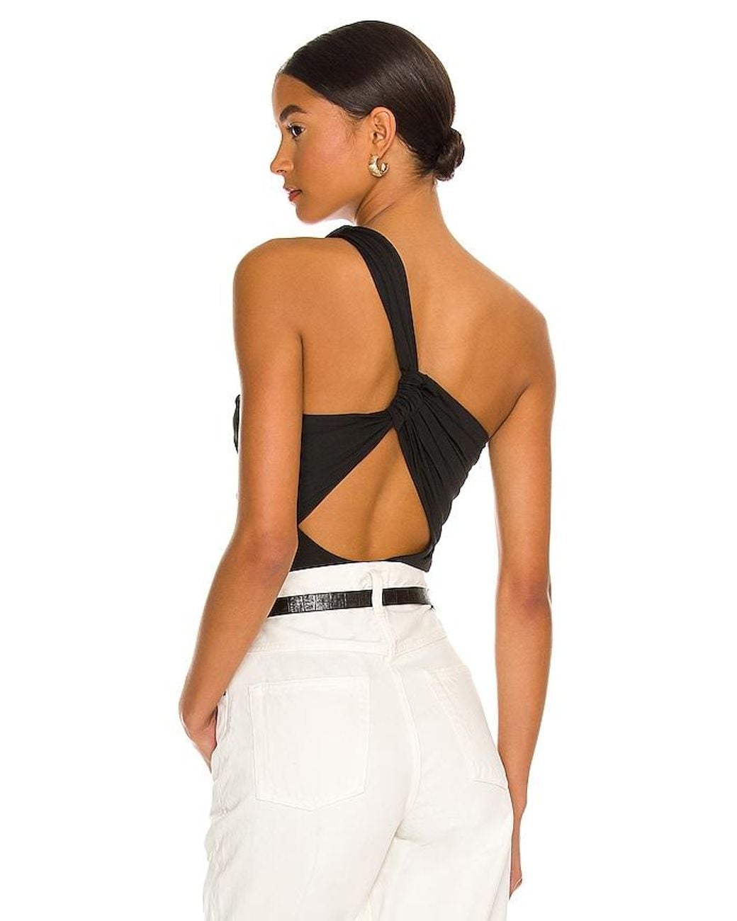 superdown White Bailee One Shoulder Bodysuit