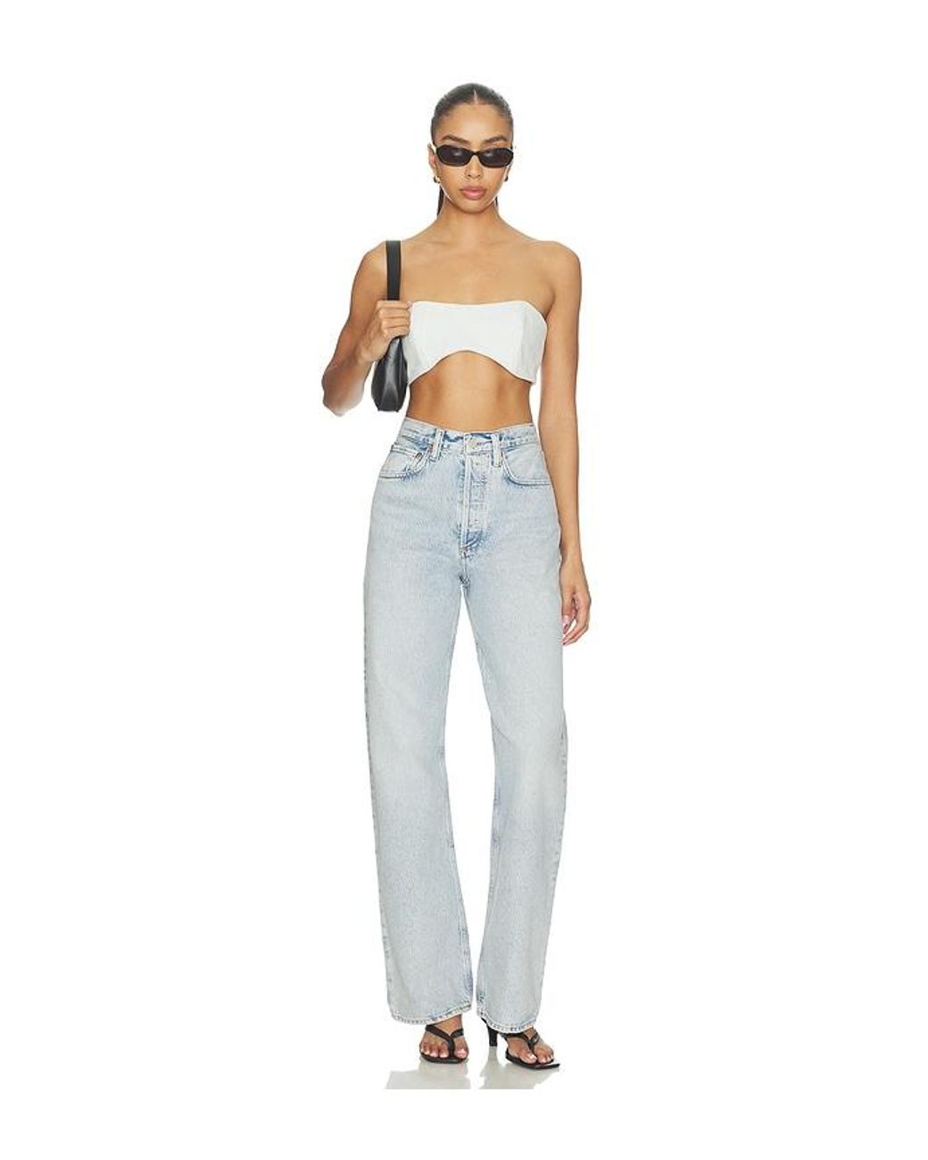 Agolde White Gwynne Tube Top