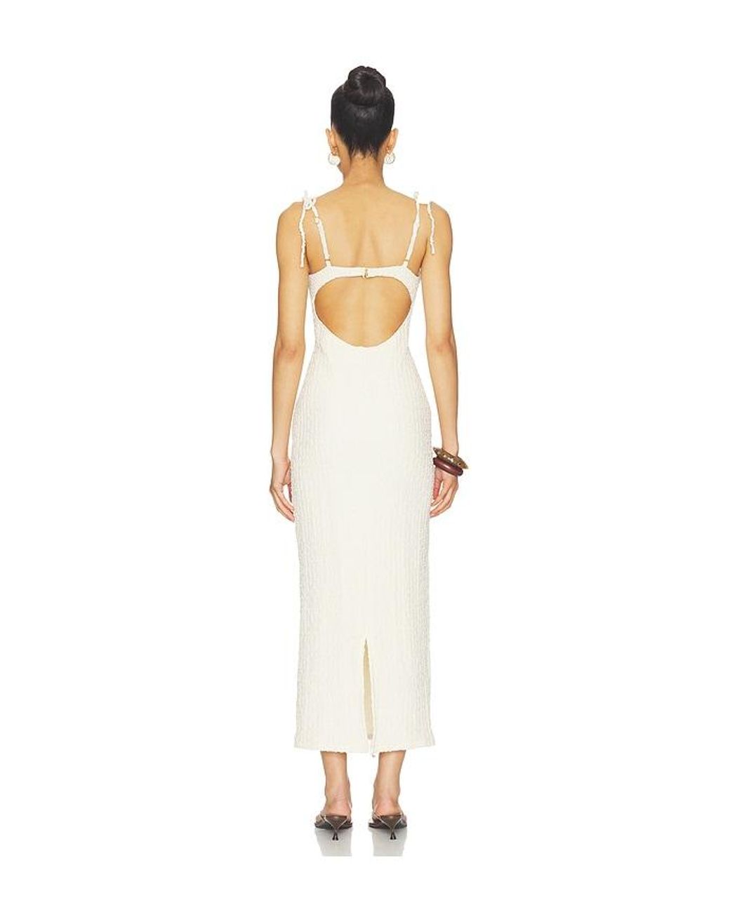Montce White X Elsa Hosk Petal Long Slip Dress