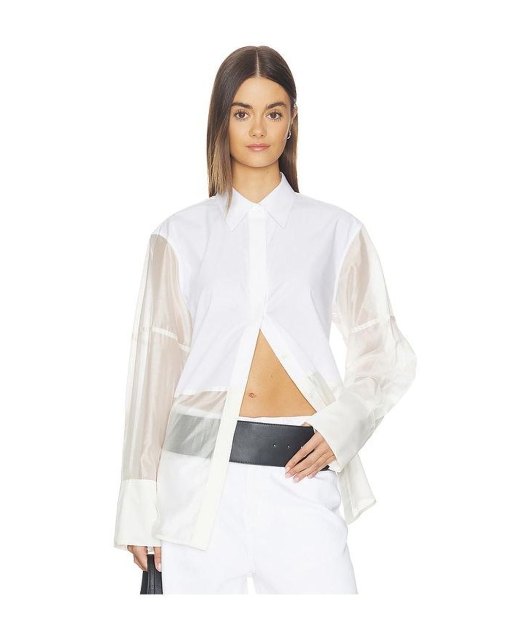Helmut Lang White Combo Long Sleeve Shirt