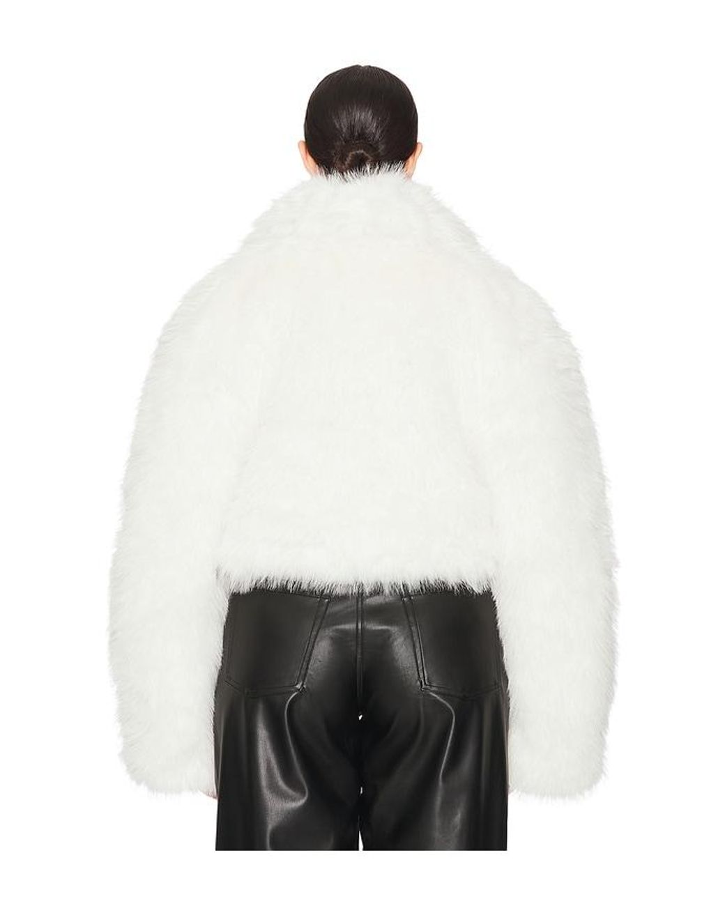 AFRM White Stephanie Fur Jacket