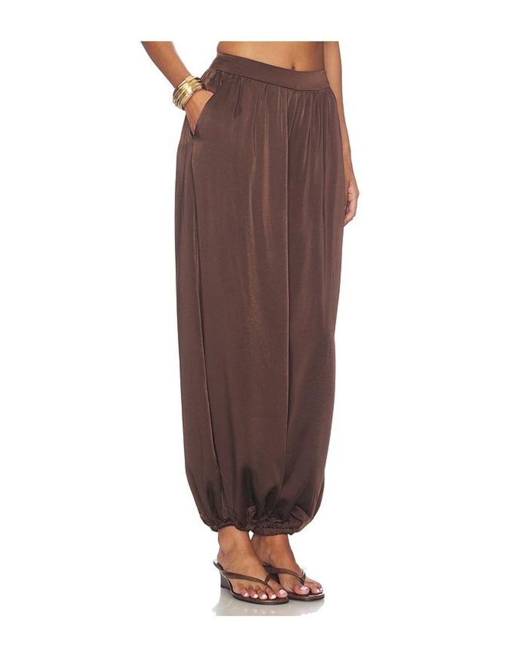 Bardot Brown Nikola Satin Balloon Pant