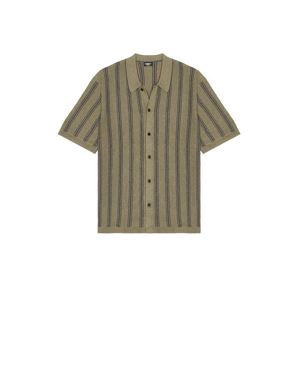 Faherty Brand Green Short Sleeve Knitted Shirt for men