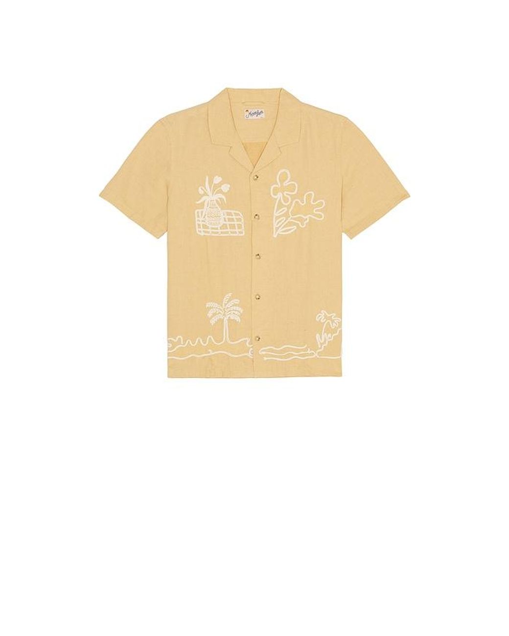 Marine Layer Orange Sol Embroidered Resort Shirt for men