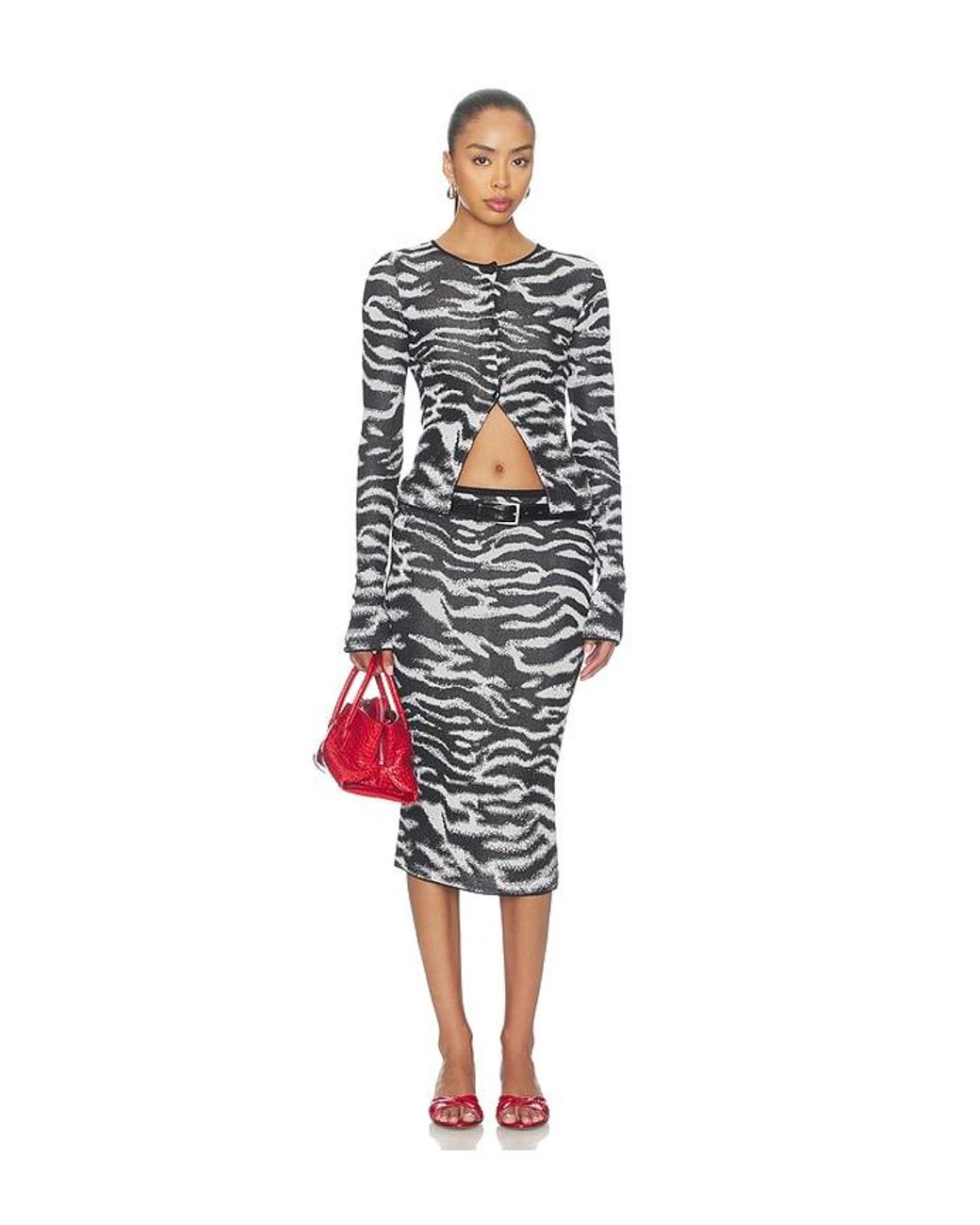 The Attico Multicolor Zebra Cardigan