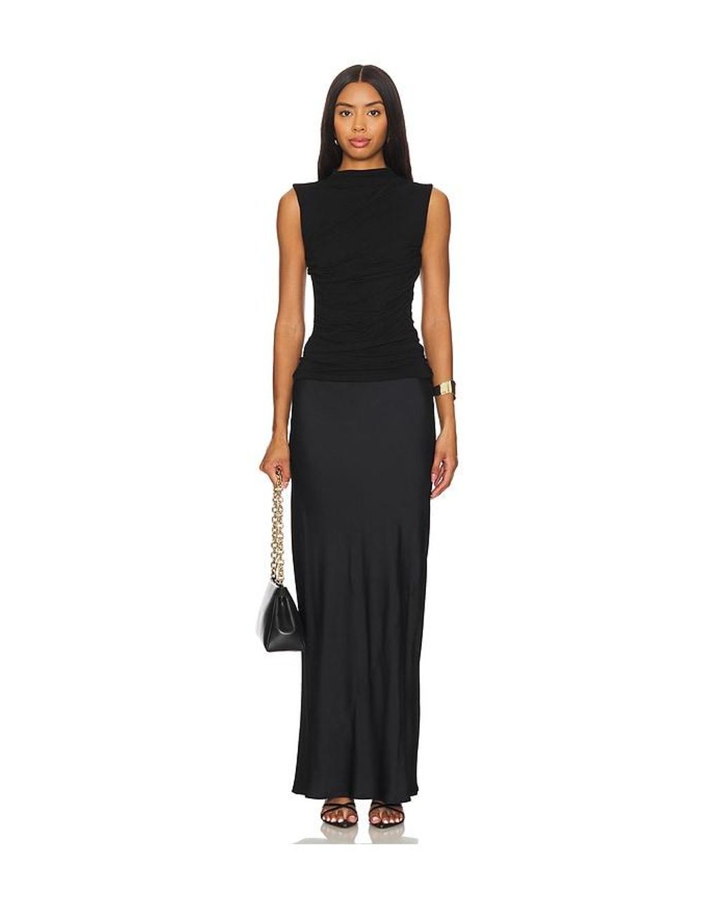 Enza Costa Black Sleeveless Twist Top