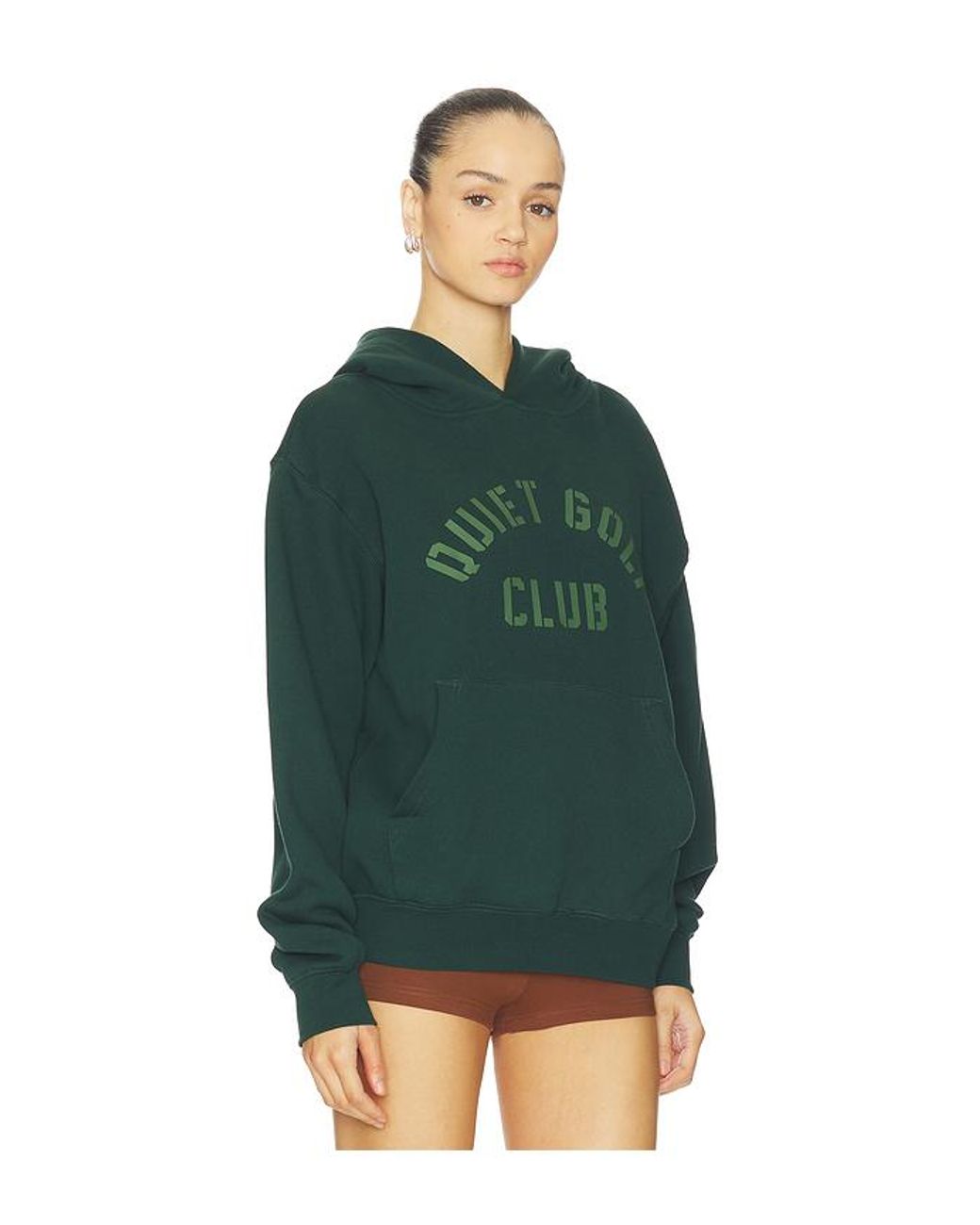 Quiet Golf Green Hoodie Stencil