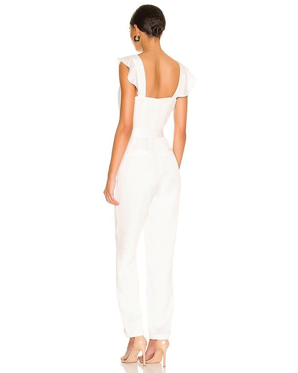 MORE TO COME White Gloria Flutter Jumpsuit