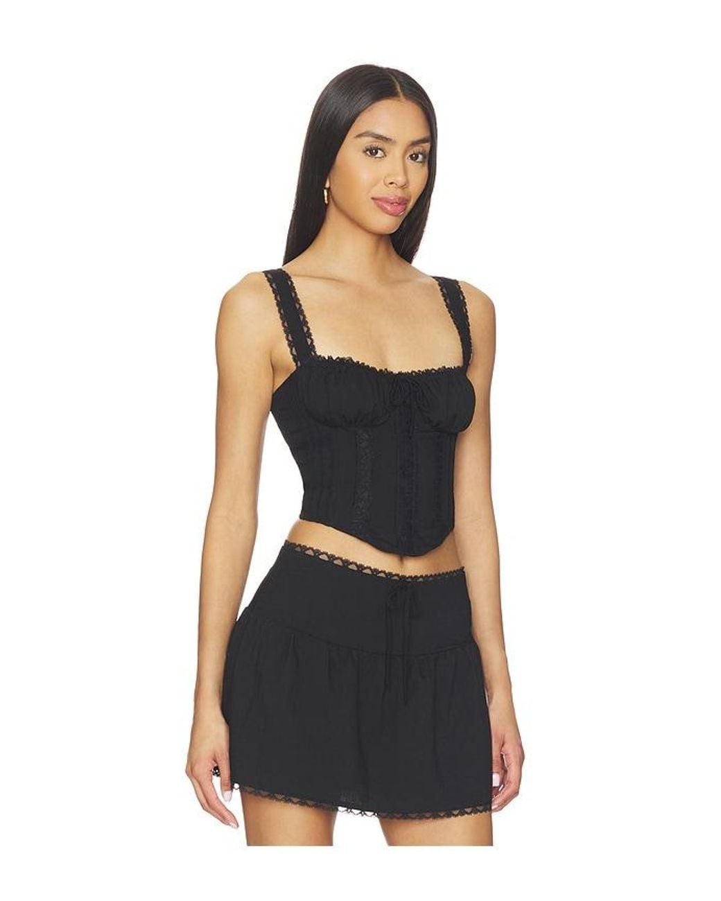MORE TO COME Black Elaine Corset Top