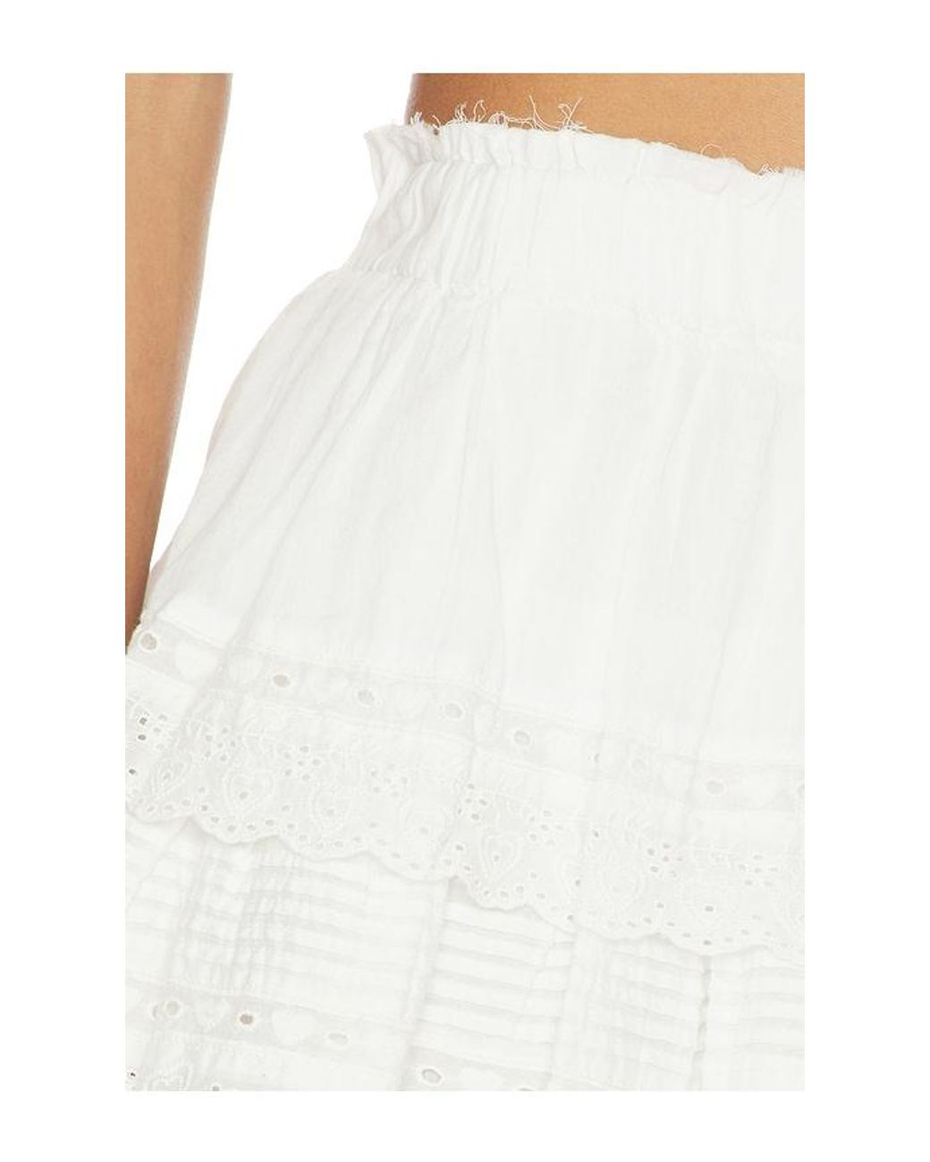 LoveShackFancy White Ruffle Mini Skirt