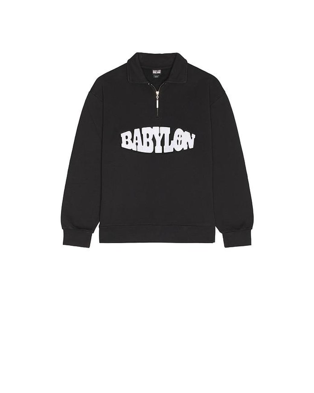 Babylon Black Half Zip Pullover Sweater for men
