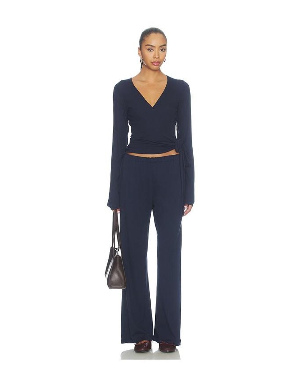 VIR VITA Blue Margot Wrap Top