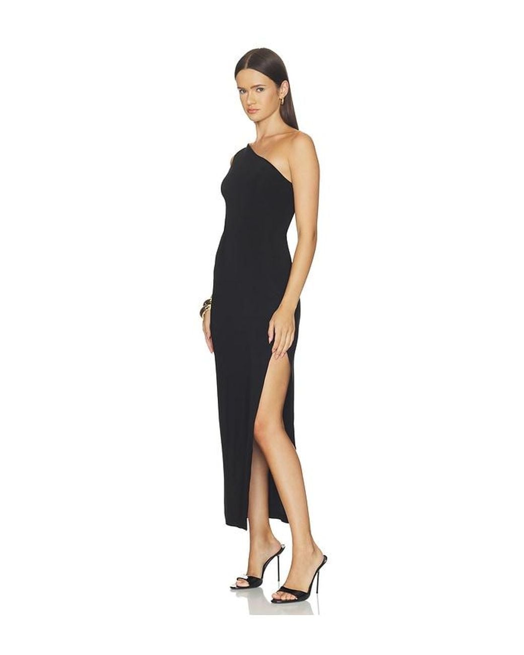 Norma Kamali Black X Lifestyle One Shoulder Long Dress