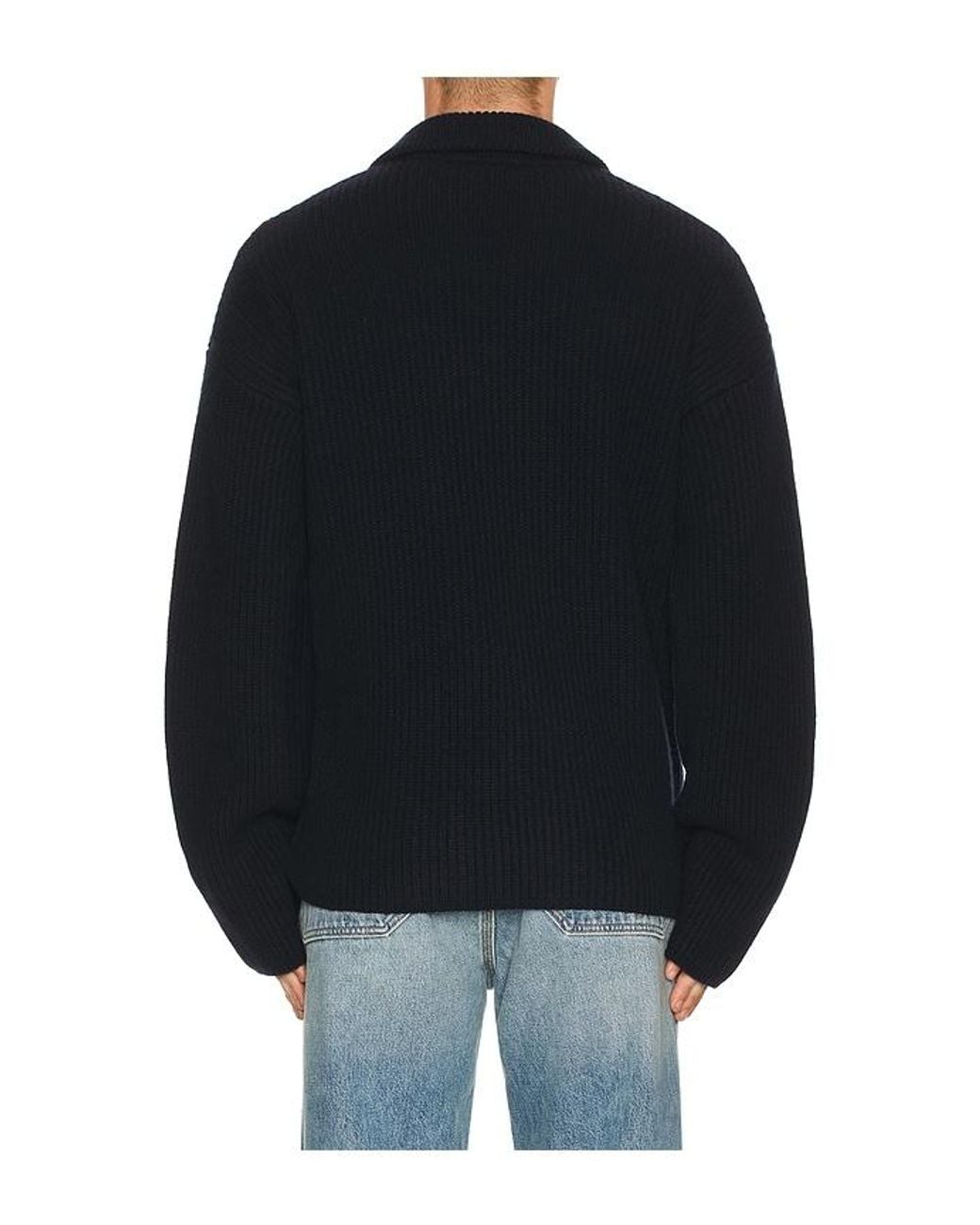A.P.C. Black Pull Long Sleeve Polo for men