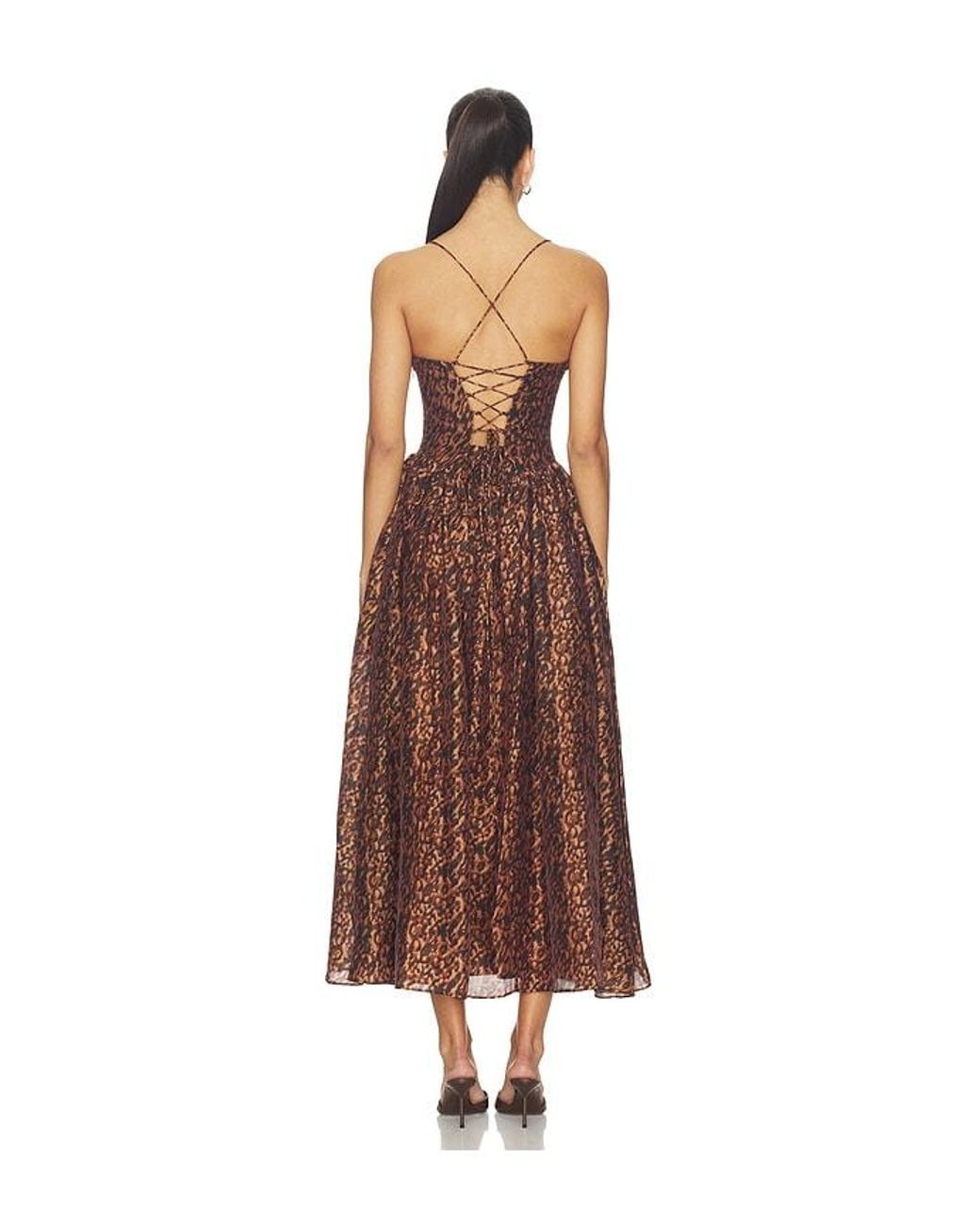 Bardot Brown Estie Printed Maxi Dress