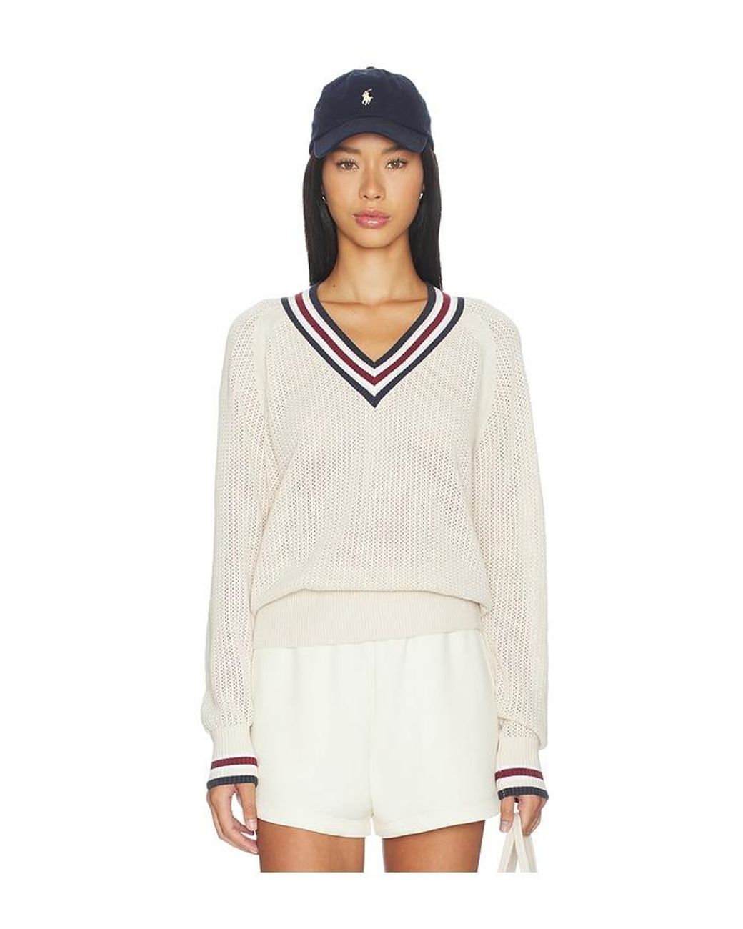 Varley White V-Pullover Maurice