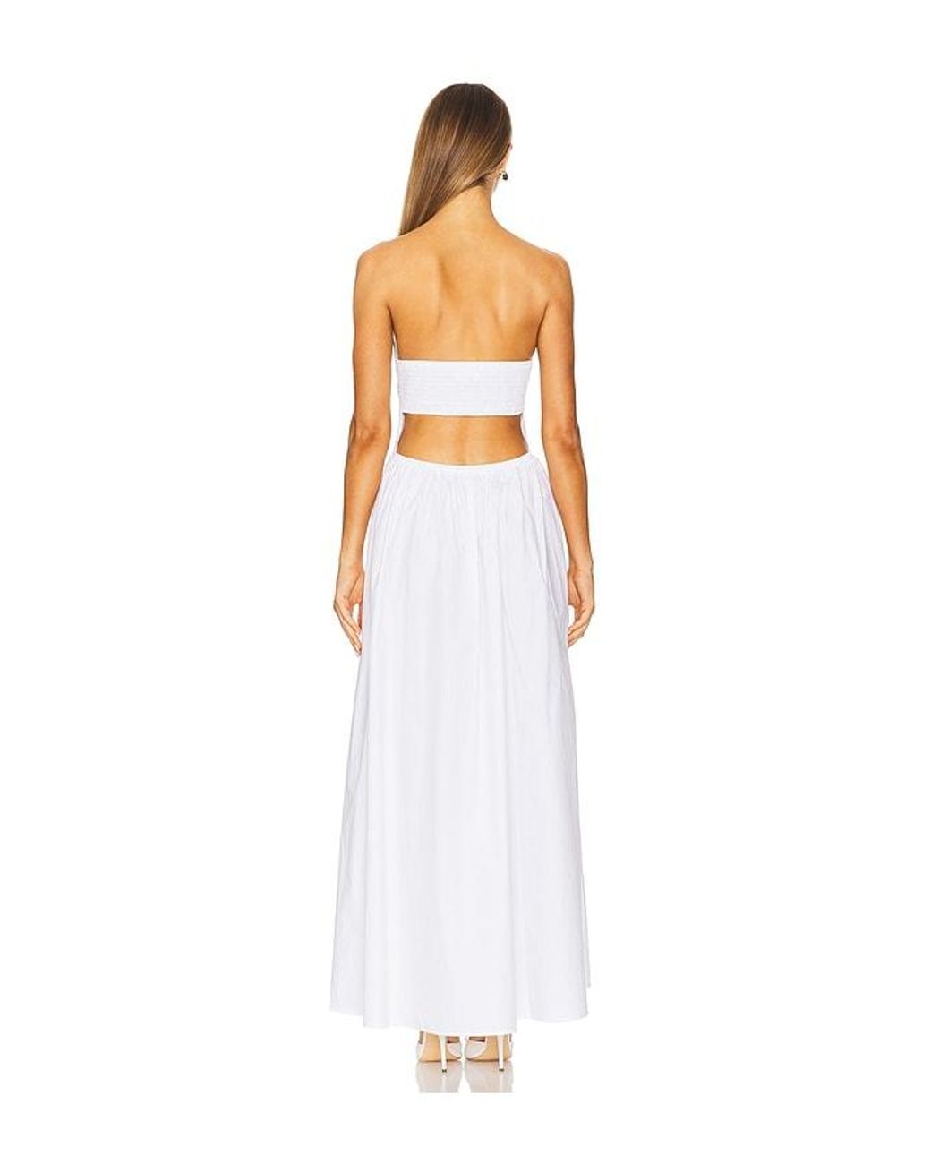 Susana Monaco White Poplin Drop Waist Maxi Dress