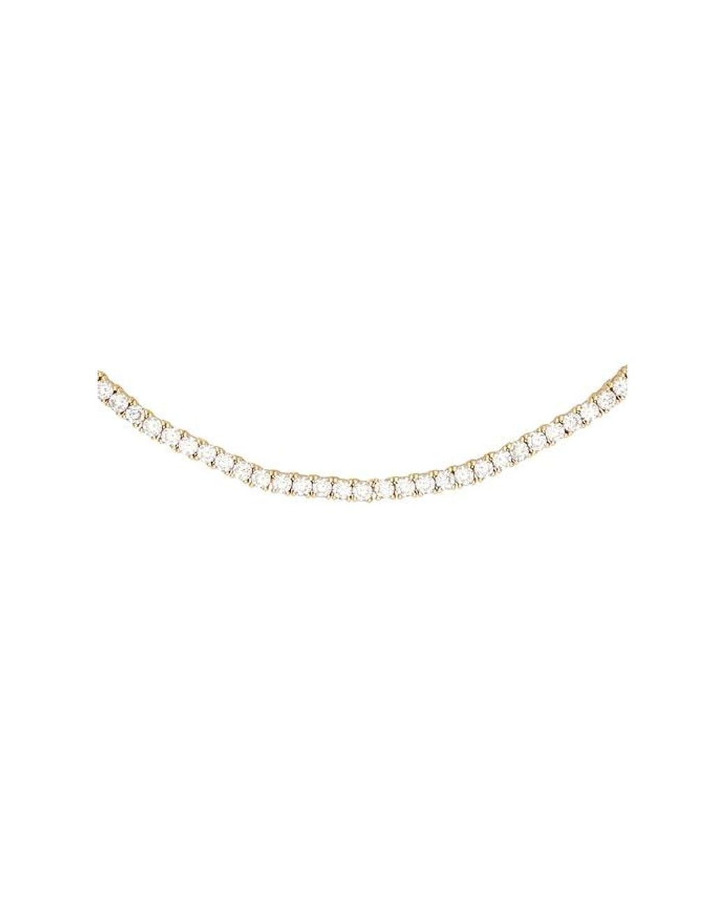 By Adina Eden Metallic Cz Half Tennis Collar Choker