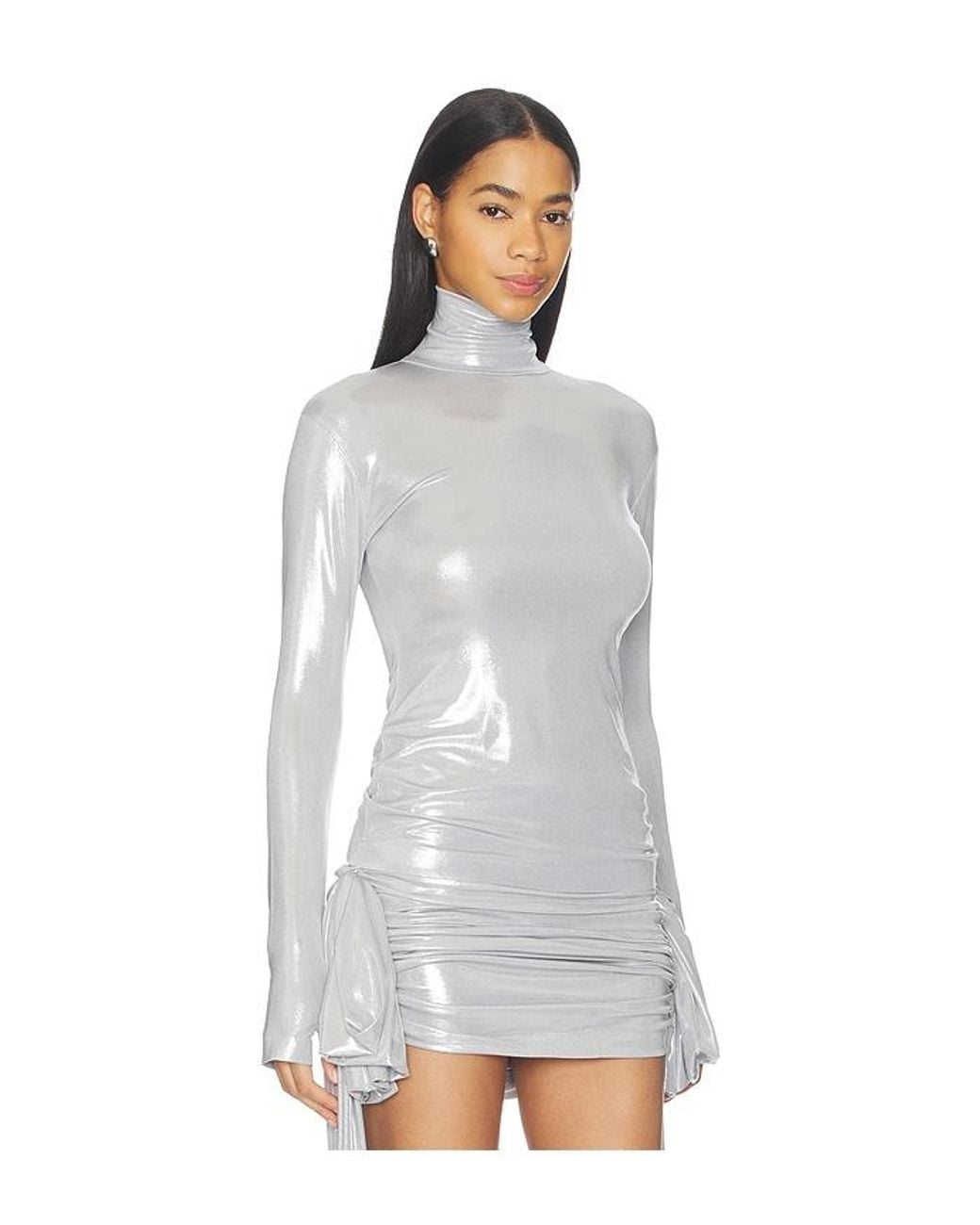 Norma Kamali White Slim Fit Long Sleeve Turtle Top