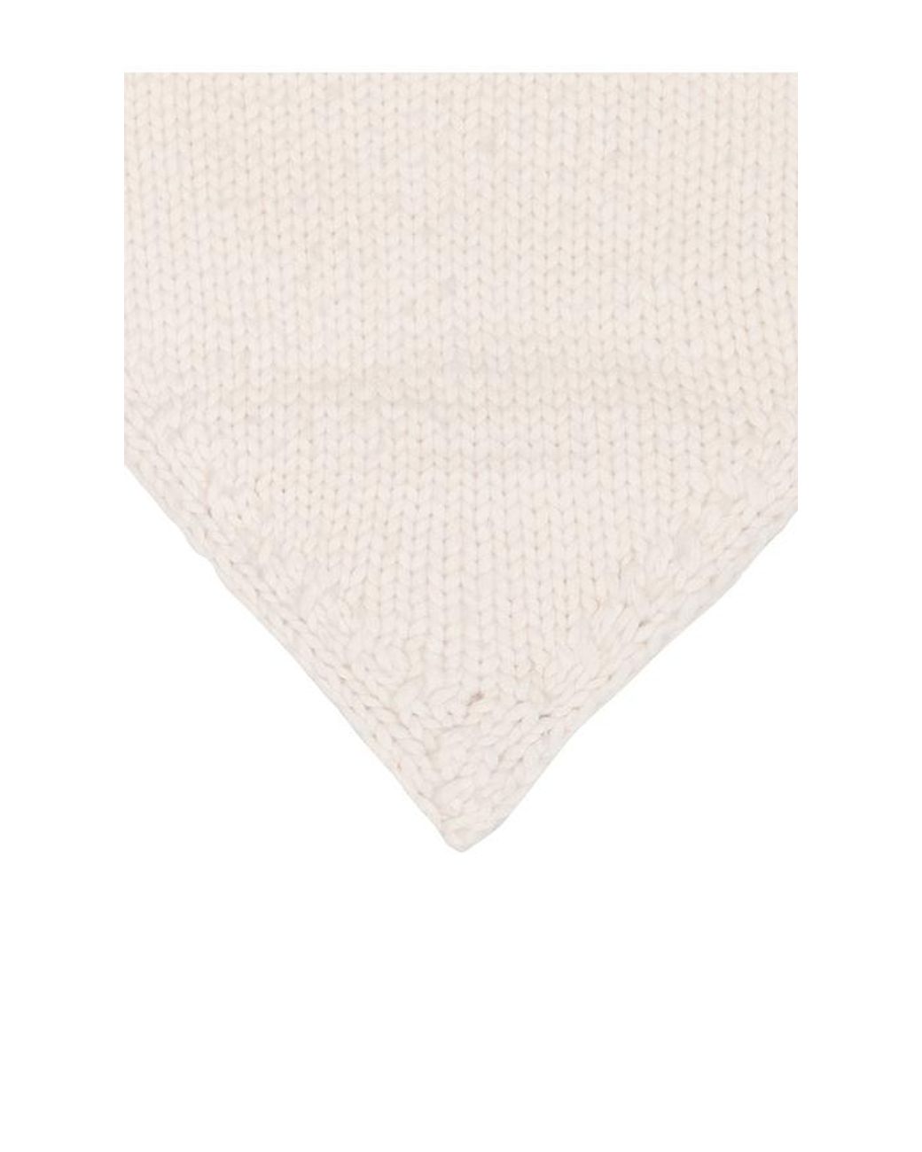 Helsa White Kelcey Hand Knit Kerchief Scarf