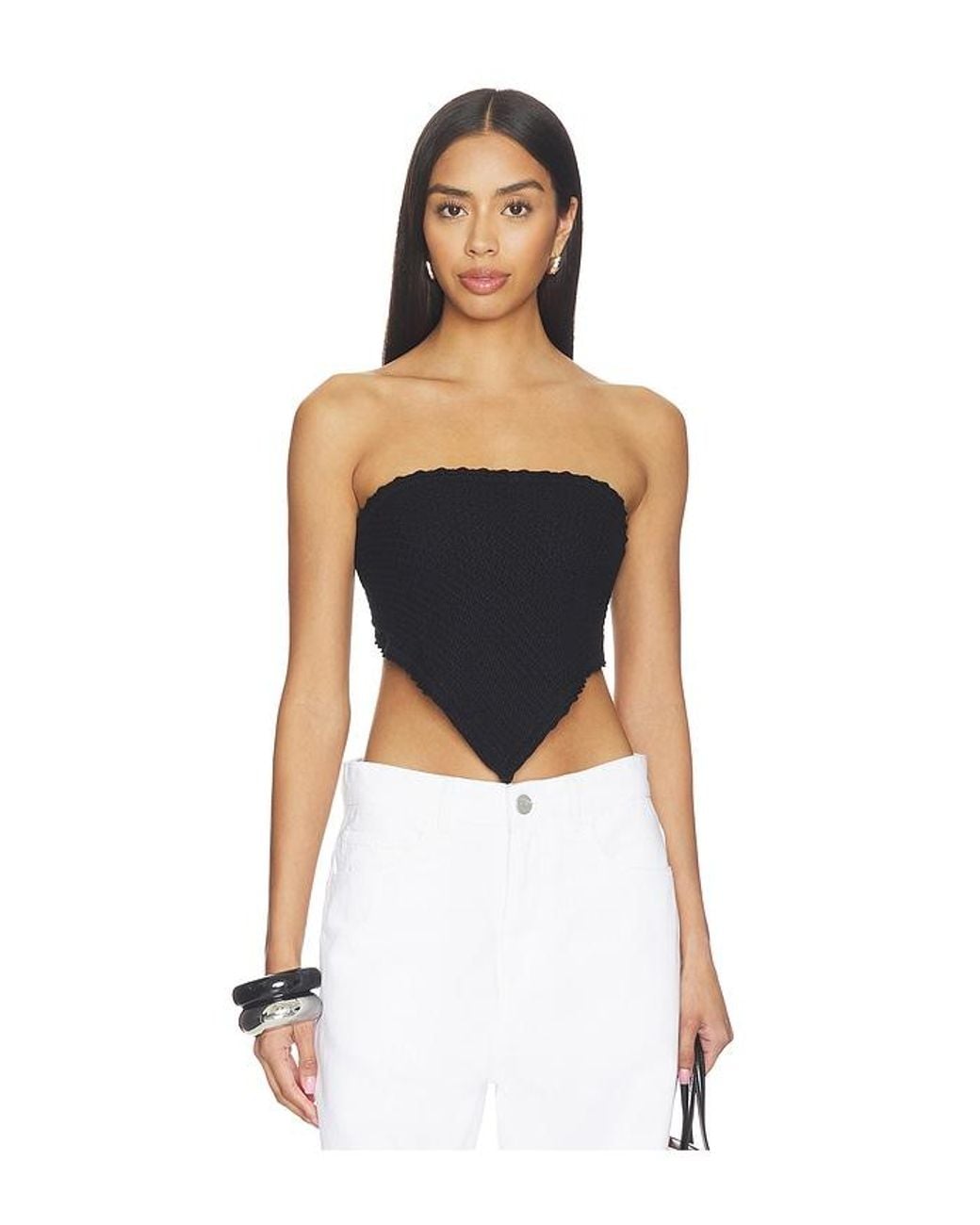 Lovers + Friends Black Artis Bandana Knit Top