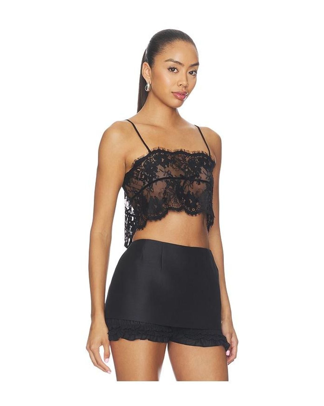 NonChalant Label Black Clarissa Crop Cami