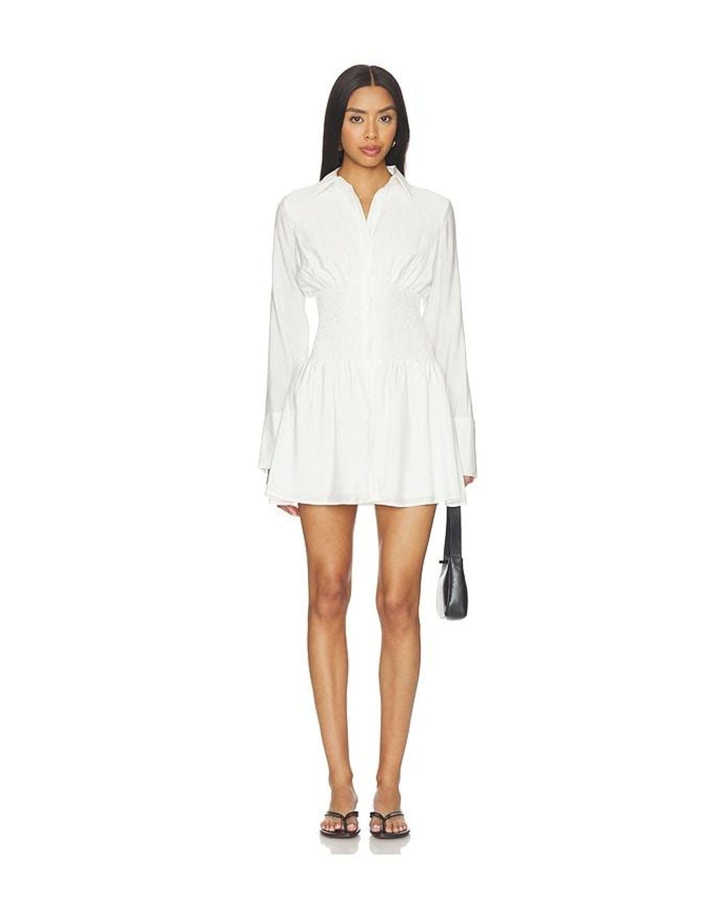 ALL THE WAYS White Clementine Button Up Mini Dress