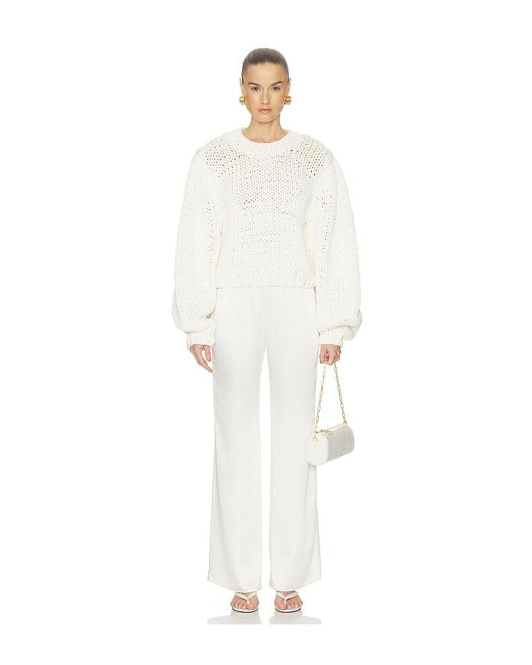 Cult Gaia White Trina Pullover Sweater