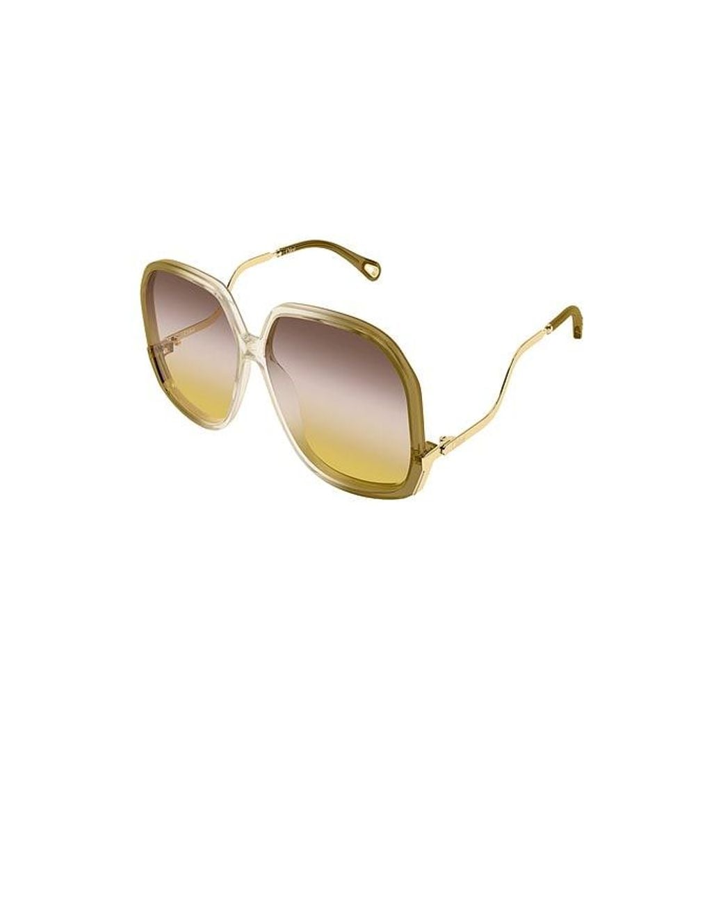Chloé White Geometrical Sunglasses