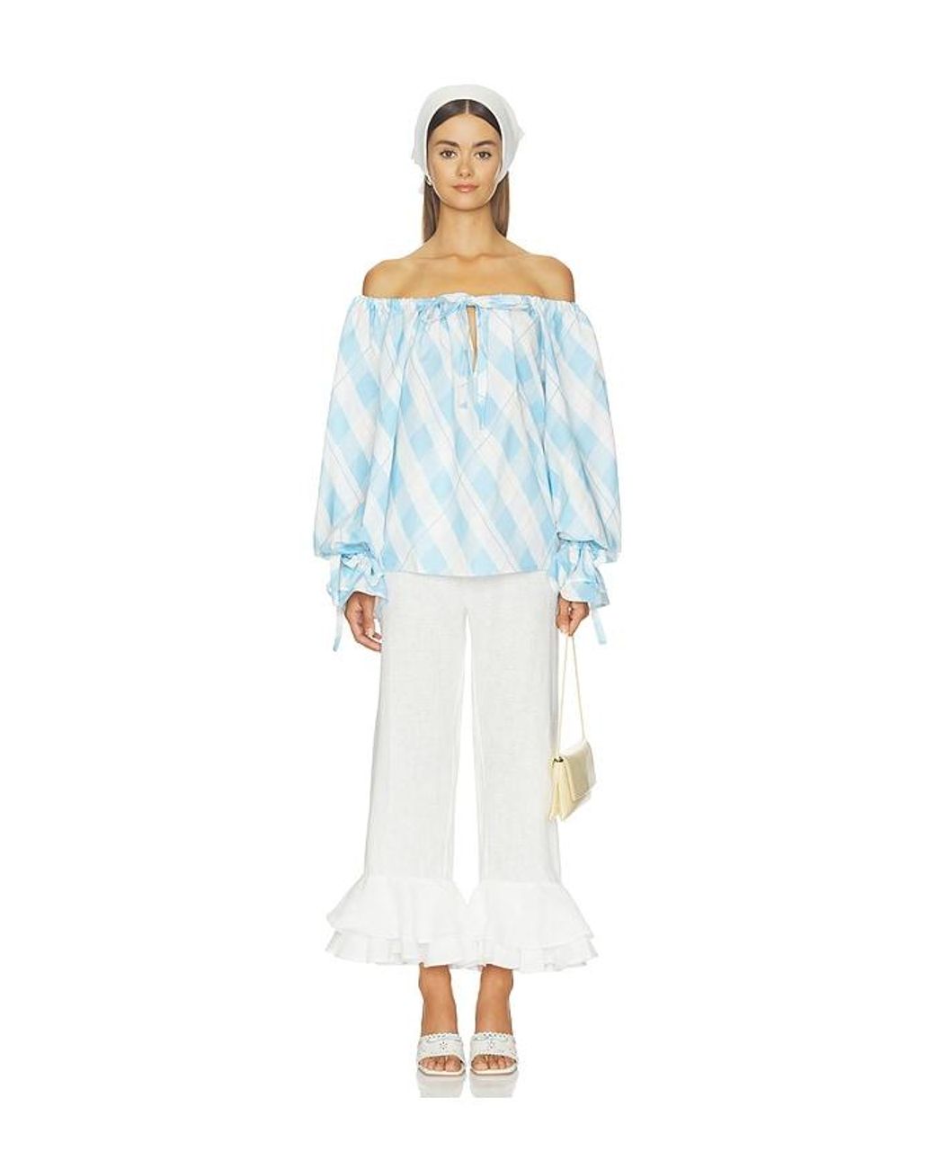 Sleeper White Cha-Cha Linen Lounge Pants With Headscarf