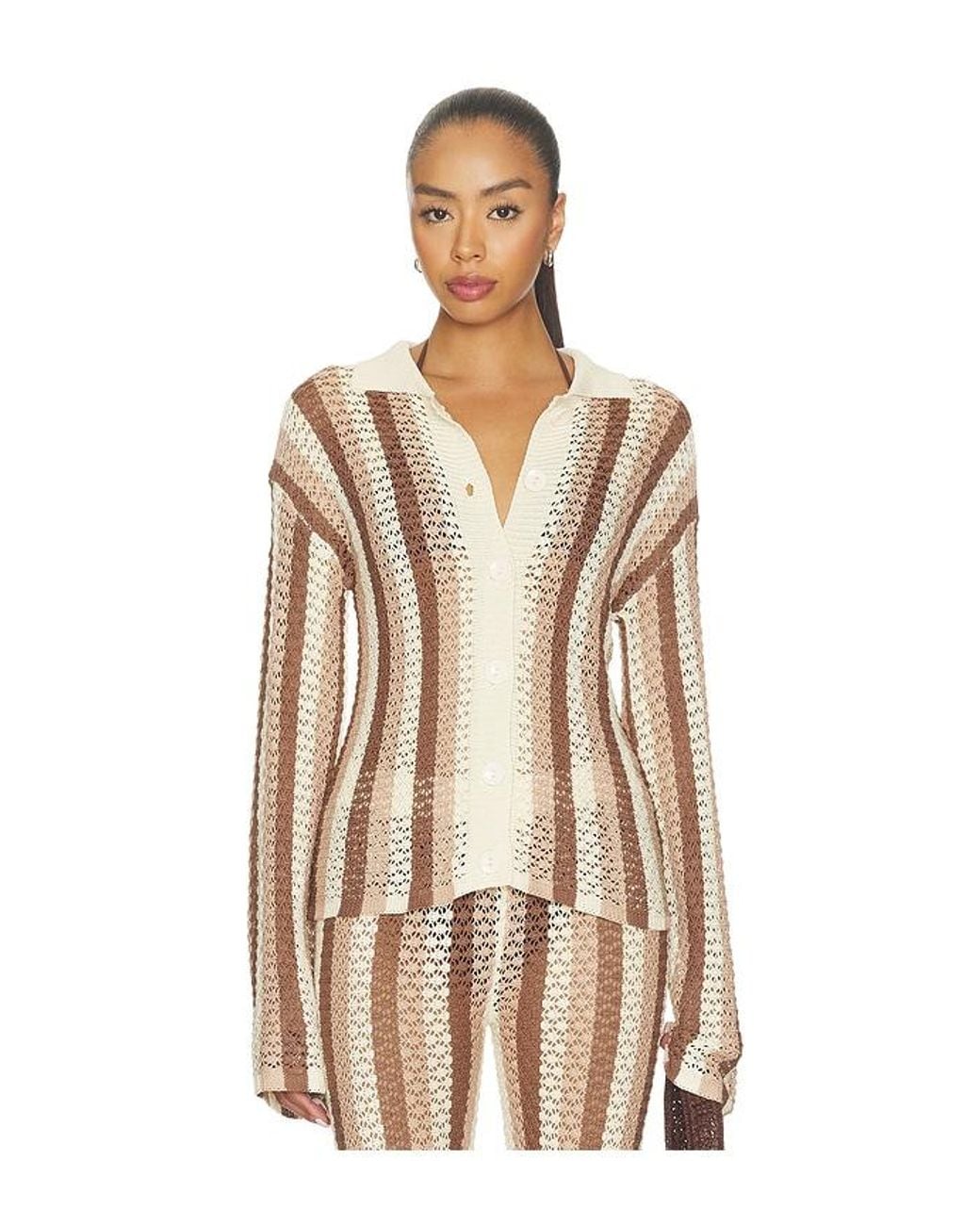 superdown Natural Francie Crochet Cardigan
