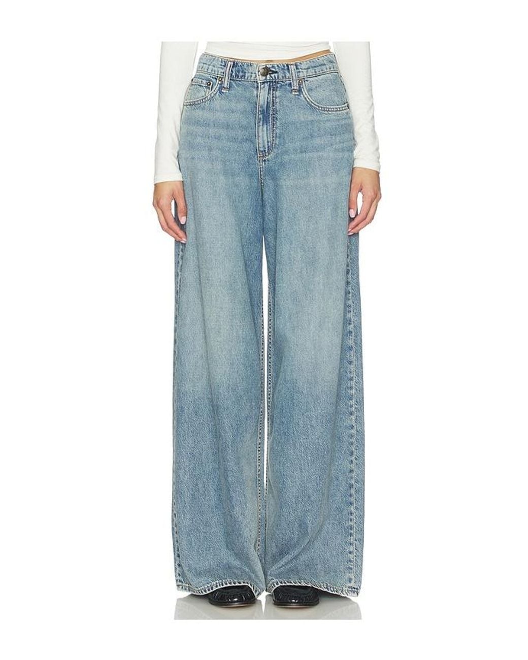 Rag & Bone Blue Featherweight Sofie Full Wide Jeans