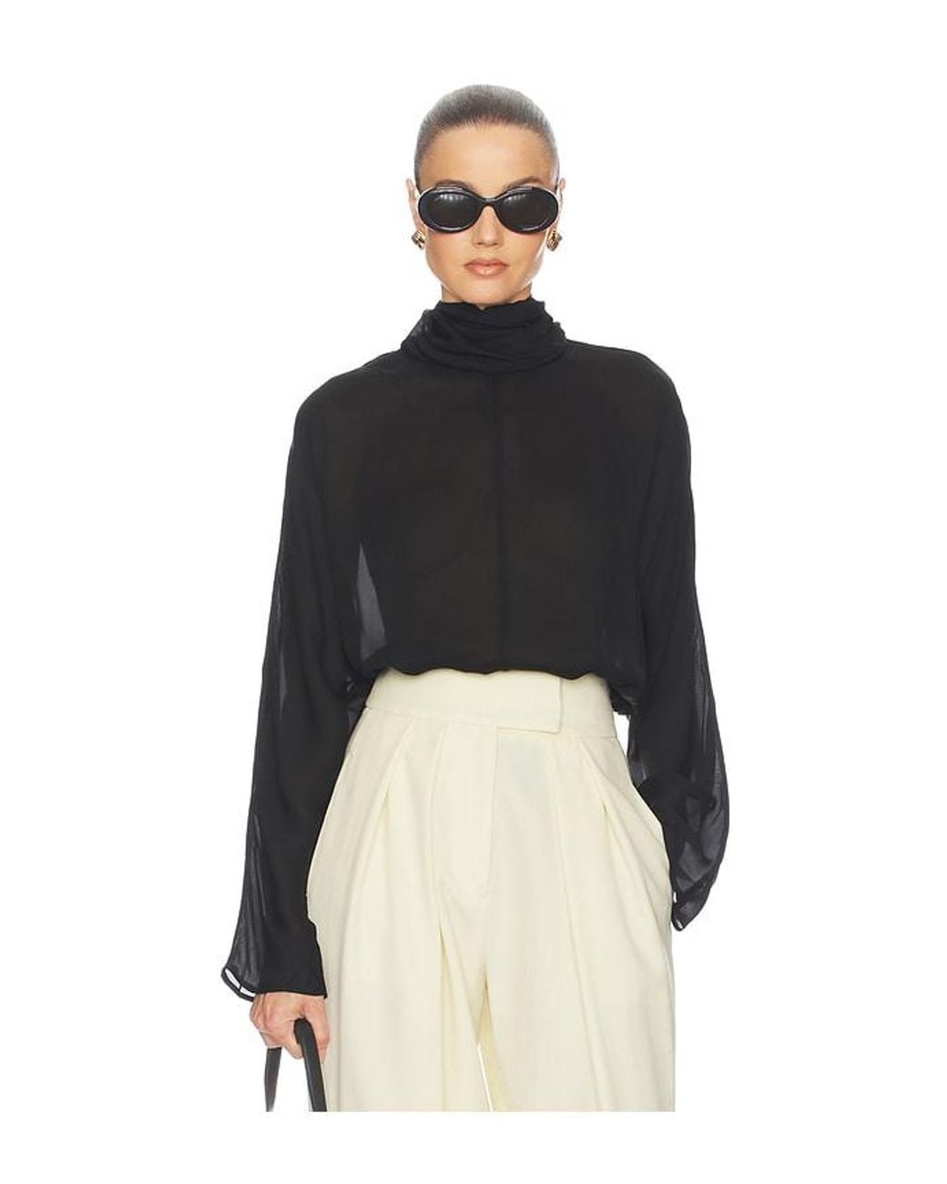 Helsa Black Dolman Popover Top