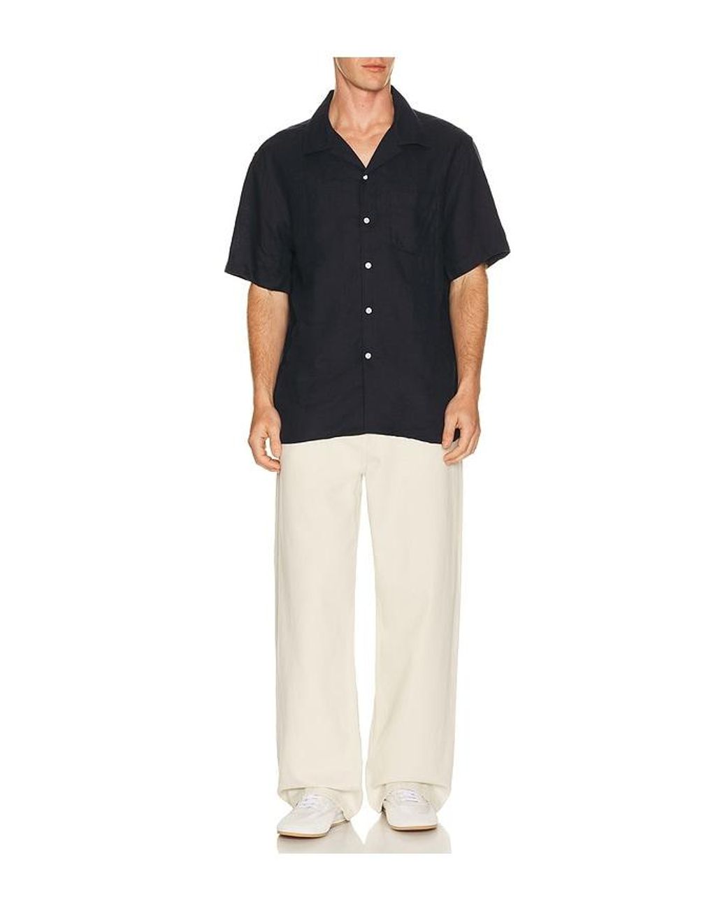 J.Lindeberg Black Elio Linen Shirt for men